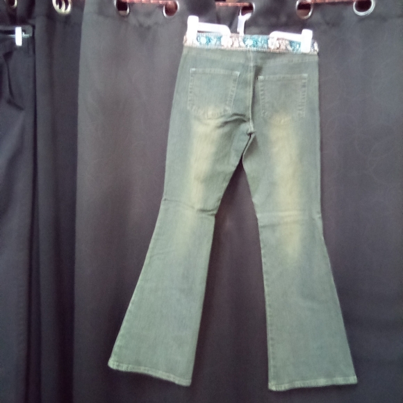 DFX JEANS BROWN/BLUE DECORATED SIZE 9 - Picture 2 of 5